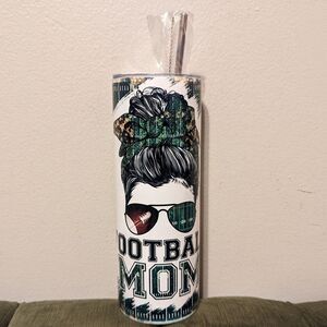 NWOB Football Mom Tumbler Stainless steel 20 oz with straw